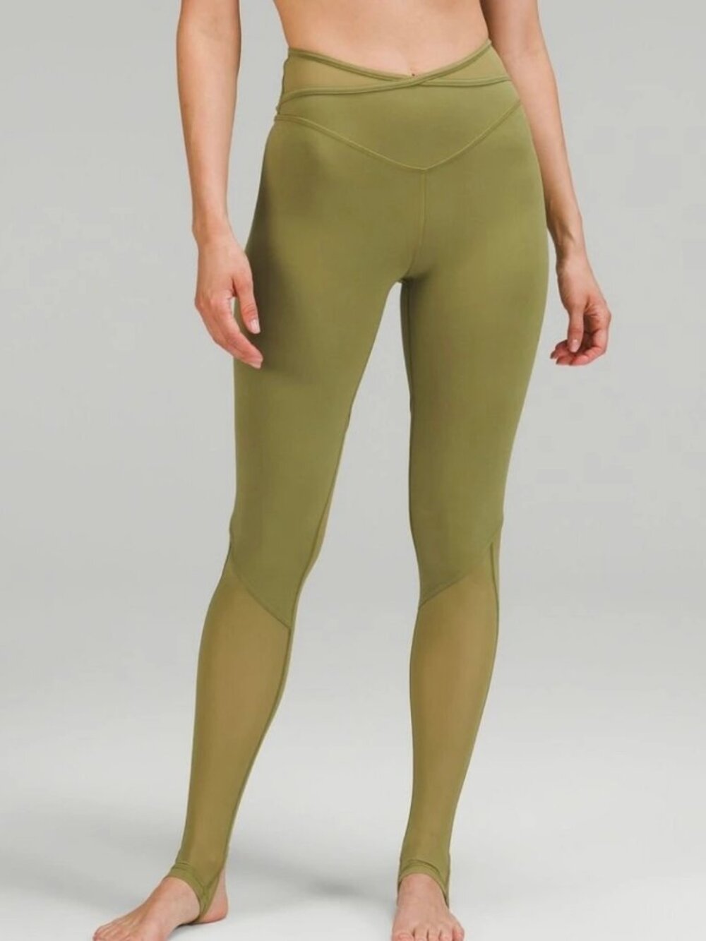 LULULEMON NULU AND CRISSCROSS MESH STIRRUP women's leggings size 6